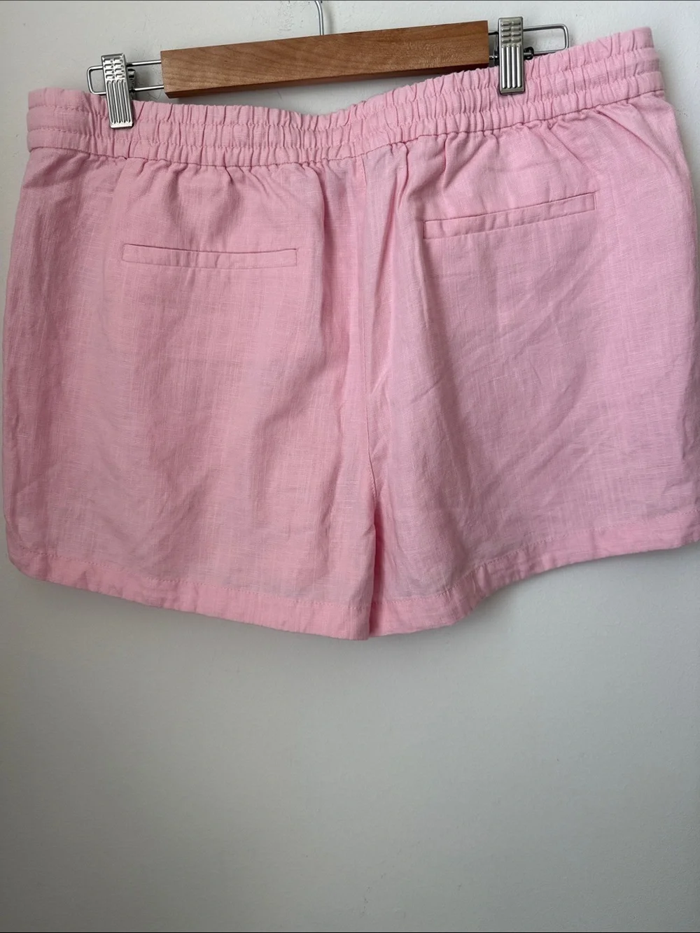 J Crew Pink Linen Blend Drawstring Shorts Size L